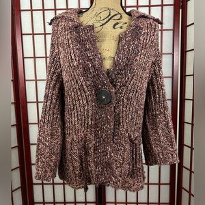 Vintage Curio Fairycore Grunge Knit Button Front Chunky Cardigan Sweater